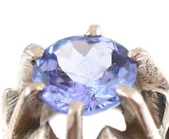 Tanzanit köves ezüst (Ag) gyűrű 0,5 cts 2,63 g Jelzett m: 56
