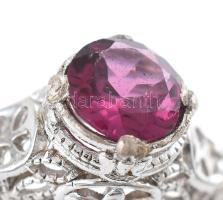 Exkluzív malaja gránát köves ezüst (Ag) gyűrű 0,76 cts 1,95 g Jelzett m: 55