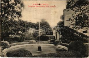 1910 Kisselmec, Kisschelmecz, Turcianska Stiavnicka; szökőkút a Báró Révay kastély parkjában / castle park, fountain (EK)