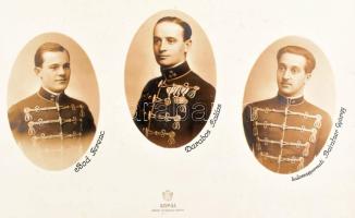 cca 1910 Debrecen, Pavillon Laktanya tisztjeinek fotóalbuma, feliratozott portrékkal, 10p