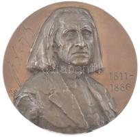 Gáti Gábor (1937- ) 1985. Liszt Ferenc emlékére születésének 175. és halálának 100. évfordulóján MCMLXXXVI bronz kétoldalas emlékplakett (100mm) T:1