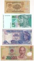 8db-os vegyes, nagyrészt külföldi bankjegy tétel, közte Horvátország, Szovjetunió, Malajzia, Marokkó, Vietnám, Csehszlovákia és Magyarország bankjegyei T:III,III- az egyik ragasztva 8pcs of mixed, mostly foreign banknote lot, in it Croatia, Soviet Union, Malaysia, Morocco, Vietnam, Czechoslovakia and Hungary C:F,VG one of them is glued