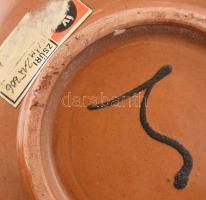 Sarkadi kerámiatál, jelzett, hibátlan, d: 19 cm
