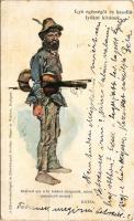1900 Kátsa (cigány muzsikus), Göre-levelezőlapok és Göre-könyvek kiadója / Gypsy musician, folklore (Rb)