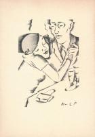 Molnár C. Pál (1894-1981): Illusztrációk, 4 db. Kis szériás ofszet, papír, kissé foltos, 29,5×21 cm