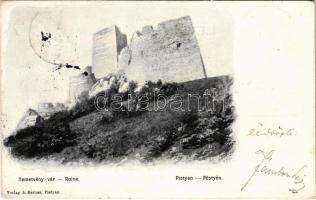 1899 (Vorläufer) Temetvény, Hrádok (Pöstyén, Piestany); Temetvény vár. A. Bernas kiadáa / Hrad Tematín / castle ruins (EK)