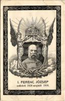 I. Ferenc József született 1830 meghalt 1916. Szecessziós gyászlap / Art Nouveau obituary card of Franz Joseph (szakadás / tear)