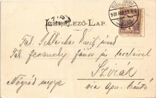 1901 Besztercebánya, Banská Bystrica; Béla király tér, Barth, Holesch Árpád üzlete / square, shops (...