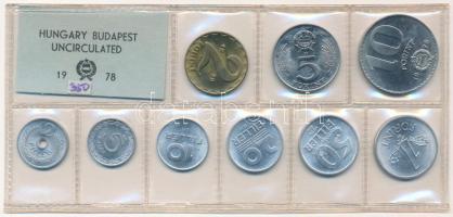 1978. 2f-10Ft (9xklf) érmés forgalmi sor fóliatokban T:1 Adamo FO11