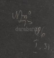 Nagy Lajos (1956-): Ülő női akt. Kréta, papír, jelzett. 39x32,5 cm