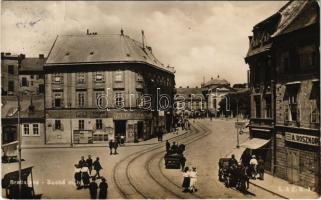 Pozsony, Pressburg, Bratislava; Suché myto / utca, K. Nemák, S. Haberfeld üzlete, piac / street view, shops, market (Rb)