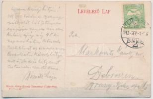 1912 Temesvár, Timisoara; Józsefváros, Szekerész kaszárnya. Grün Károly kiadása / Train-Kaserne / Io...