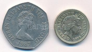 Jersey 1987. 50p Cu-Ni "II. Erzsébet" + 1998. 1P "XIX. századi hajóépítés" forgalmi emlékkiadás T:2 kis patina, karc Jersey 1987. 50 Pence Cu-Ni "Elizabeth II" + 1998. 1 Pound "19th century Jersey Shipbuilding series" circulating commemorative coin C:XF small patina, scratch Krause KM#58.1, 101