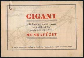 cca 1940 Gigant építőkészlet munkafüzet, képekkel illusztrált ismertető, katalógus, Bp., Miszler Testvérek-ny.