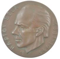 Madarassy Walter (1909-1994) DN "Bartók Béla 1881-1945" egyoldalas öntött bronz emlékérem (110mm) T:1- patina