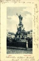 1911 Arad, Vértanú szobor, üzletek. W.L. Bp. 228. Mandl Ignác kiadása / martyrs' monument, shops (fa)