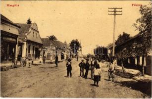 1908 Margitta, Marghita; Fő utca, Winkler Lajos és Grosz Dávid üzlete. Fisch Lipót kiadása 2282. (W.L. ?) / main street, shops (EK)