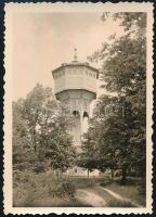1941 Budapest, Svábhegyi víztorony, hátoldalon feliratozott fotó, szép állapotban, 8,5×6 cm