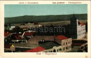 Nagyenyed, Aiud; Liceul, Casa judetiana / Gimnázium, Vármegyeháza. Székelyné kiadása / grammar school, county hall (EK)