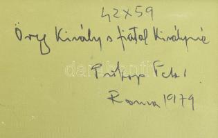 Prokop Péter (1919-2003): Öreg király s fiatal királyné, Róma, 1979. Olaj, farost, jelezve balra len...