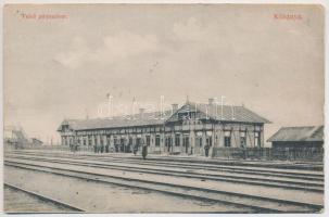 1907 Budapest X. Kőbánya, Kőbánya-Felső pályaudvar, vasútállomás. V. A. kiadása (fa)