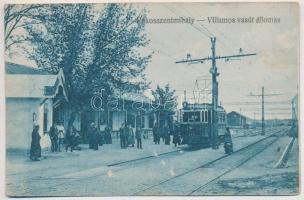 1919 Budapest XVI. Rákosszentmihály, HÉV (Helyiérdekű Vasút) állomás, Villamos vasútállomás (felületi sérülés / surface damage)