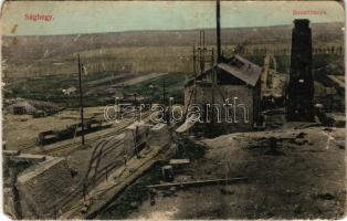 1914 Alsóság, (Celldömölk) Sághegy, Bazaltbánya, sikló, iparvasút. Dinkgreve Nándor kiadása (b)