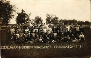 1929 Mezőcsát, Székesfővárosi gyermeknyaraltatás, csoportkép. photo (fa)