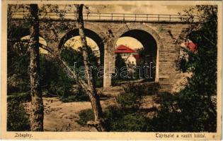 1927 Zebegény, Táj részlet a vasúti híddal. Cservenák György kiadása (fl)