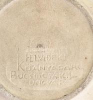 2 db népi tányér, korának megfelelő állapotban, jelzett, d: 15,5 cm. Felvidék, Ungvár, Kőanyagáru, B...