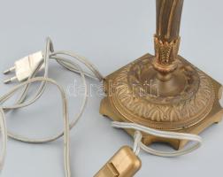 Régi bronz lámpa, működik, kopott, m: 38 cm