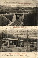 1905 Budapest II. Hűvösvölgy, villamos vasúti viadukt és végállomás. Kofron Miklós kiadása (EK)