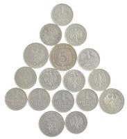 Német Szövetségi Köztársaság 1950-1991. 1M Cu-Ni (13xklf) + 1979F 5M Cu-Ni + 1980-1990. 2M Cu-Ni (3xklf) T:2-3 Federal Republic Germany 1950-1991. 1 Mark Cu-Ni (13xdiff) + 1979F 5 Mark Cu-Ni + 1980-1990. 2 Mark Cu-Ni (3xdifF) C:XF-F