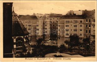 1931 Budapest XI. Lágymányos, Öröklakás társasház (Mérnökök háza) a Budafoki út 17. szám alatt - Műszaki Egyetemről fotózva