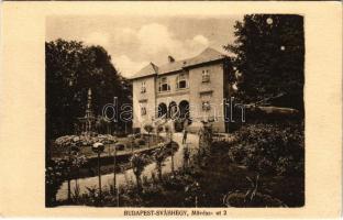 Budapest XII. Svábhegy, Villa a Művész út 2. szám alatt, Zsolnay szökőkút (EK)