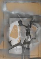 Olvashatatlan (Farkas?) jelzéssel: Absztrakt kompozíció, 1981. Vegyes technika, karton, sérült, 95x65 cm