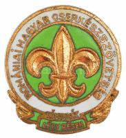 ~1990. "Romániai Magyar Cserkészszövetség - Jó munkát - Légy résen" zománcozott tombak jelvény T:1