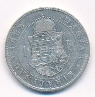 1888KB 1Ft Ag "Ferenc József / Barokk címer" T:2- 
Adamo M15