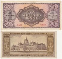 1936. 10P + 1930. 100P + 1946. 100.000.000P + 1946. 1.000.000.000P mind "Második Régipénz Kiáll...