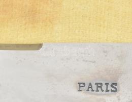 Ezüst (Ag) nyelű sültes és salátás, dobozban, jelzett, h: 28-32 cm