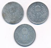 Ausztria 1893-1915. 1K Ag "Ferenc József" (3xklf) T:2-3 Austria 1893-1915. 1 Corona Ag &qu...