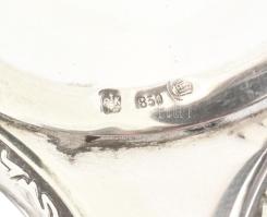 Ezüst (Ag) borítású fésülködő szett, 4 darabos, jelzett, h: 15-20 cm