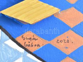 Sugár Gábor (1976- ): Paripa. Akril, foamix, vászon, jelzett, hátoldalán autográf felirattal és a mű...