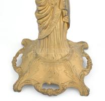 Jelzés nélkül: Figurális tükör, spiáter, kopott, m: 43,5 cm