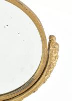 Jelzés nélkül: Figurális tükör, spiáter, kopott, m: 43,5 cm