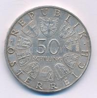 Ausztria 1967. 50Sch Ag "100 éves a Kék Duna keringő" T:1- patina Austria 1967. 50 Schilli...