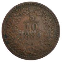 1882KB 5/10kr Cu T:2- hullámos lemez, patina Hungary 1882KB 5/10 Kreuzer Cu C:VF wavy coin, patina Adamo M3.1