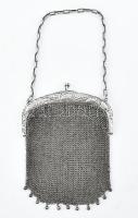 Ezüst (Ag) színházi táska, 1920 körül, 15x12 cm, nettó: 150g