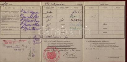 1946 Leckekönyv Moór Gyula MTA elnöke és Hébelt Ede MOP Közp. Biz. tagjának aláírásával