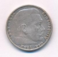 Német Harmadik Birodalom 1936A 5M Ag "Hindenburg" T:1- German Third Reich 1936A 5 Mark Ag "Hindenburg" C:AU Krause KM#86